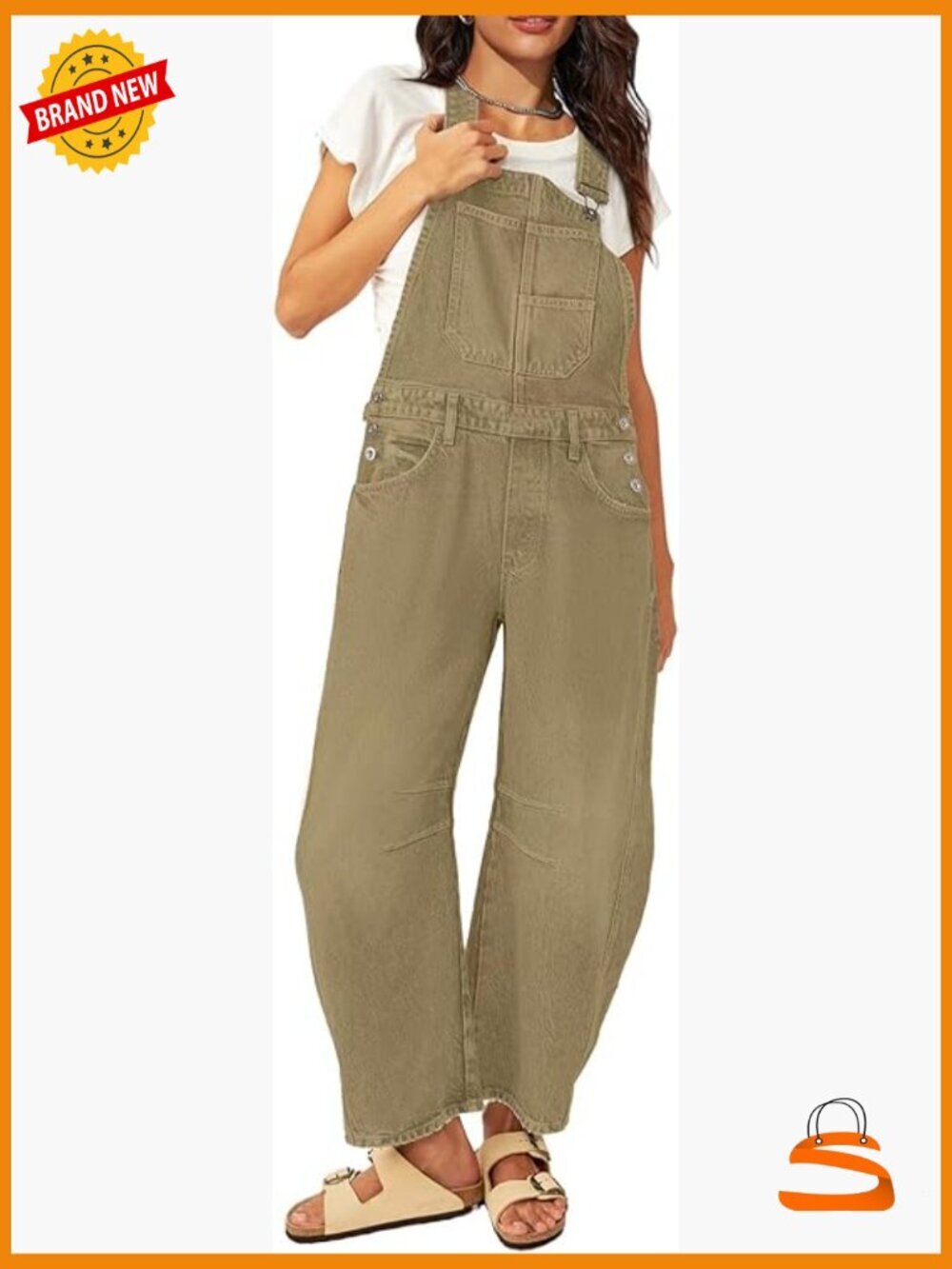 Barrel Overalls Jumpsuit Denim Baggy Jeans Sleeveless Bib Pockets